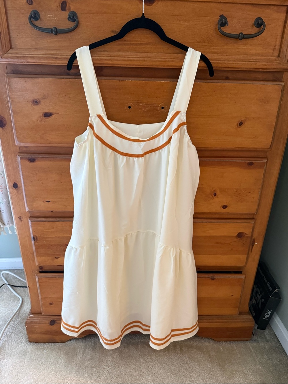 Cream Sundress with Rust Trim
